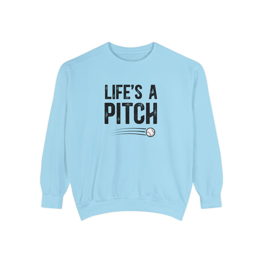 Life's a Pitch Baseball Adult Unisex Premium Crewneck Sweatshirt