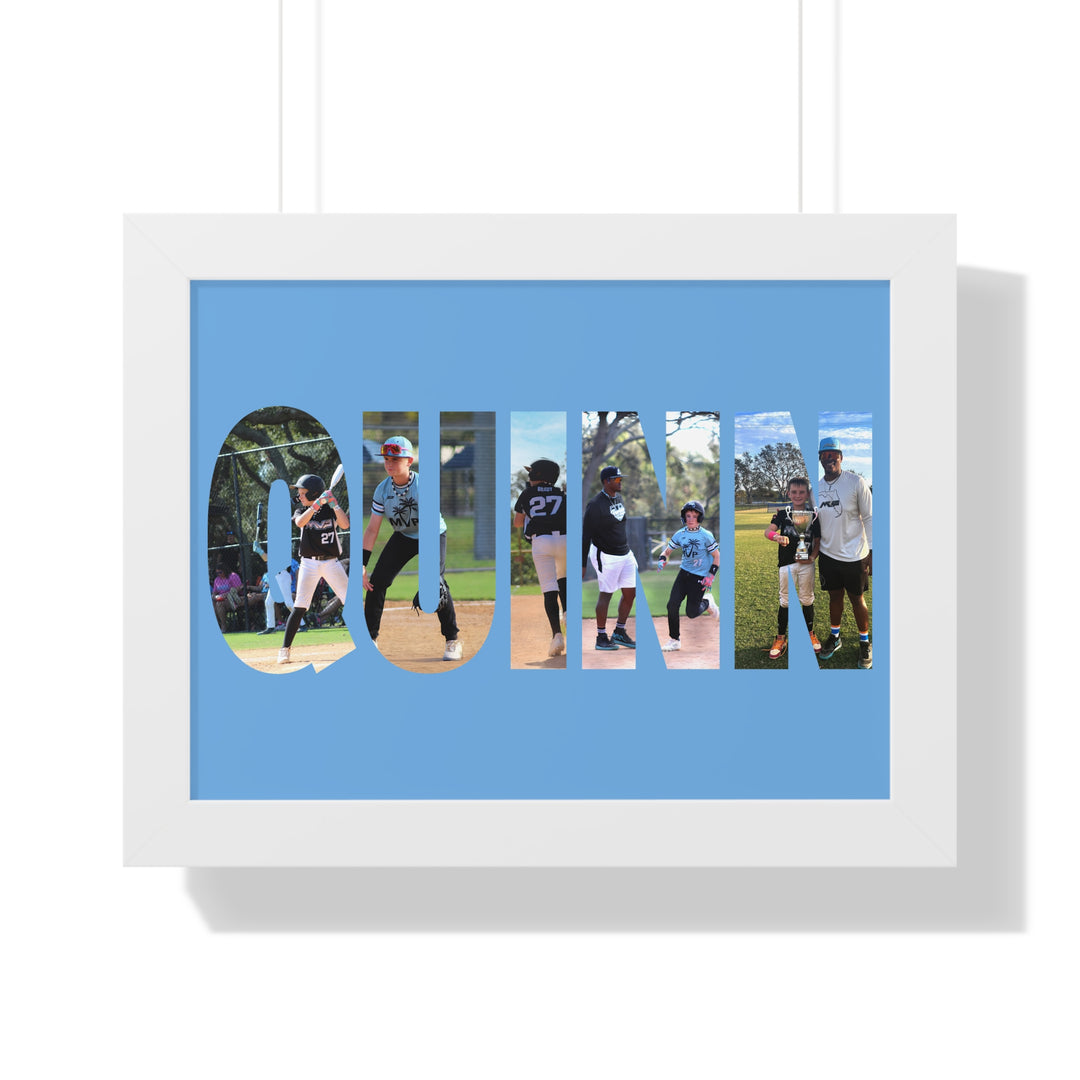 Custom Picture Block Name Framed Art