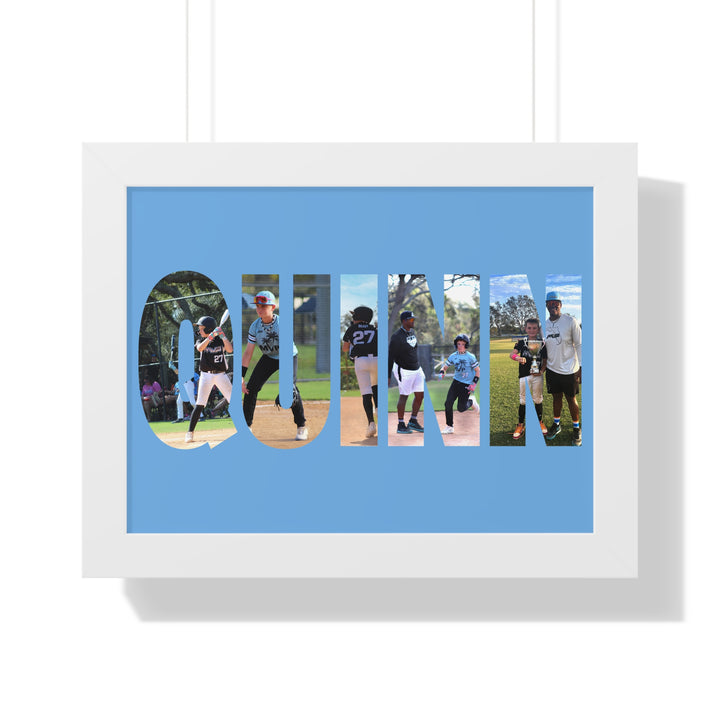 Custom Picture Block Name Framed Art