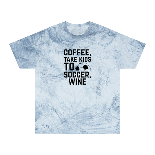 Coffee Take Kids to Soccer Wine Adult Unisex Colorblast T-Shirt