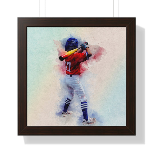 Custom Athlete Framed Art - Watercolor Effect