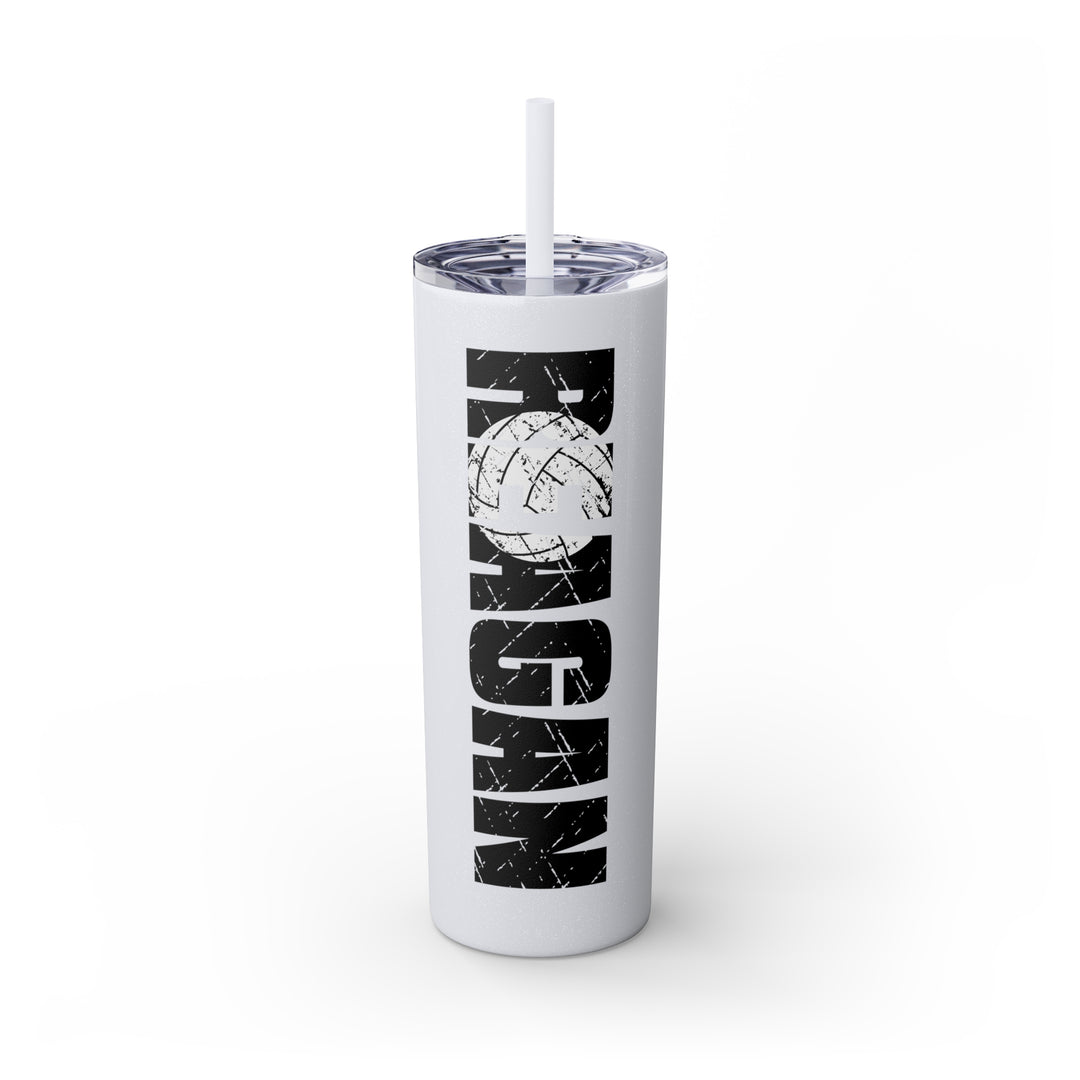 Volleyball 20oz Skinny Tumbler with Straw w/Custom Name