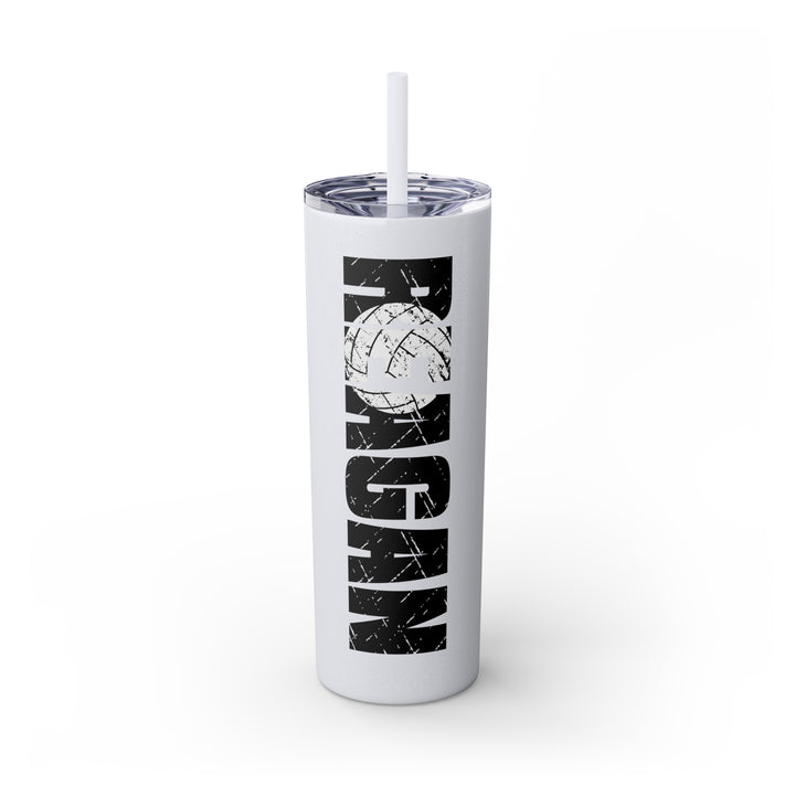 Volleyball 20oz Skinny Tumbler with Straw w/Custom Name