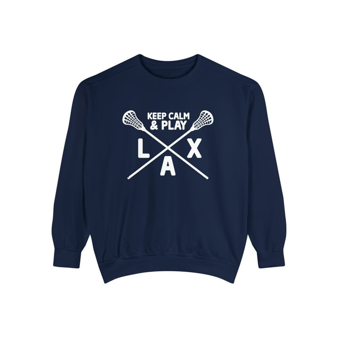 Keep Calm Lacrosse Adult Unisex Premium Crewneck Sweatshirt