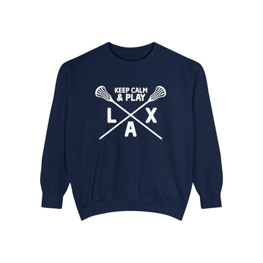 Keep Calm Lacrosse Adult Unisex Premium Crewneck Sweatshirt