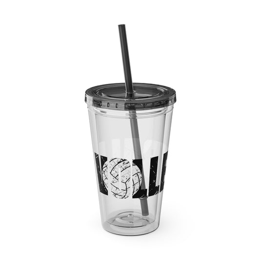 Volleyball 16 oz Sunsplash Tumbler with Straw