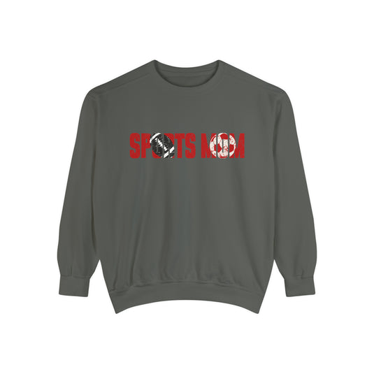 Sports Mom w/Football & Soccer Ball Adult Unisex Premium Crewneck Sweatshirt