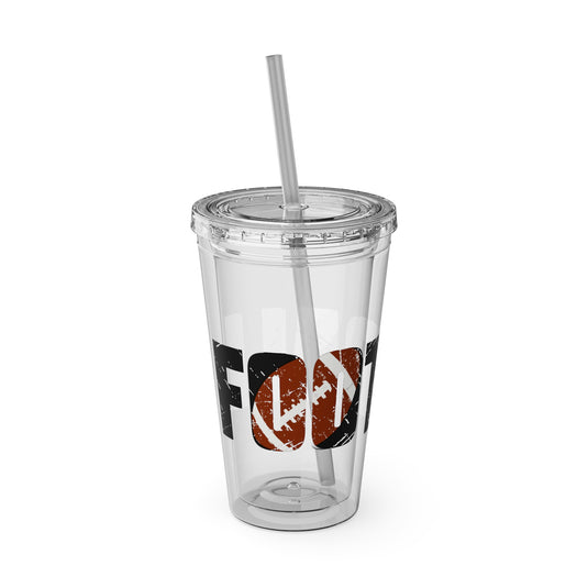 Football 16 oz Sunsplash Tumbler with Straw