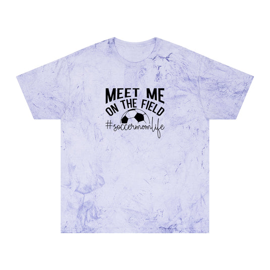 Meet Me on the Field Soccer Adult Unisex Colorblast T-Shirt