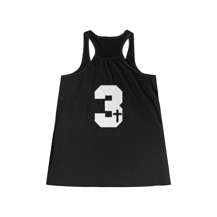 Play for Elijah - Women's Flowy Racerback Tank - 3 & Cross on back