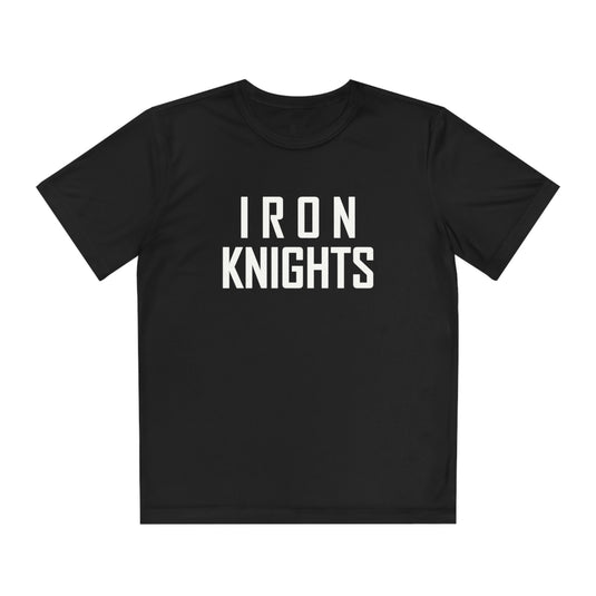 Iron Knights Youth Short Sleeve Competitor Moisture Wicking Tee w/Stacked Text Only