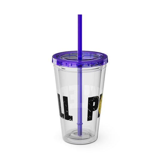 Pickleball 16 oz Sunsplash Tumbler with Straw