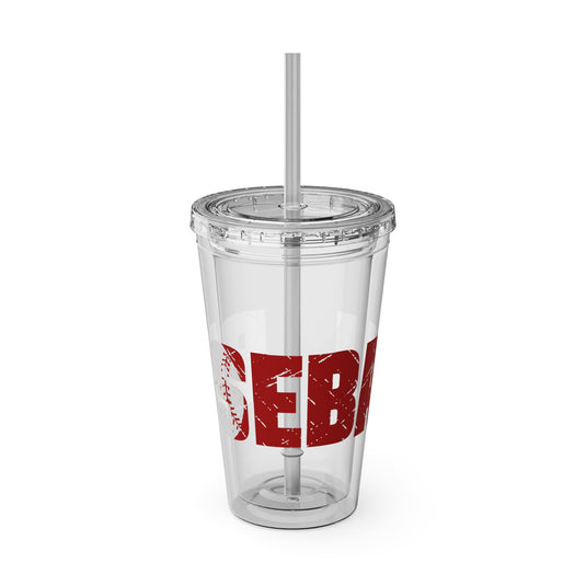 Baseball 16 oz Sunsplash Tumbler with Straw