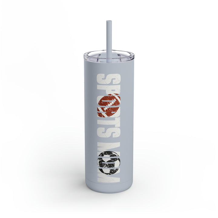 Sports Mom w/Football & Soccer Ball 20oz Skinny Matte Tumbler