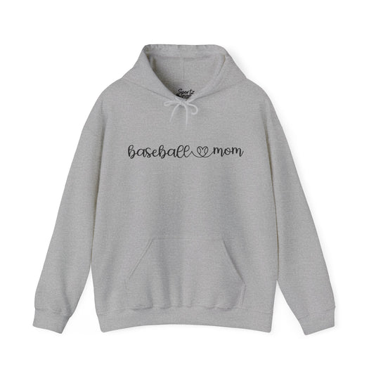 Baseball Mom with Heart Adult Unisex Basic Hooded Sweatshirt