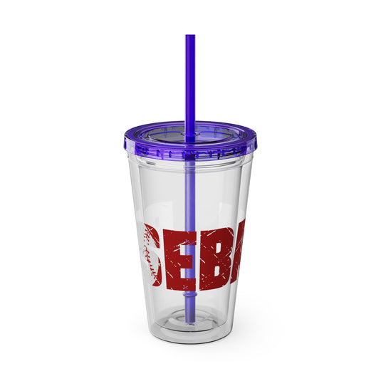 Baseball 16 oz Sunsplash Tumbler with Straw