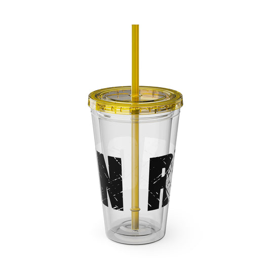 Volleyball 16 oz Sunsplash Tumbler with Straw w/Custom Name