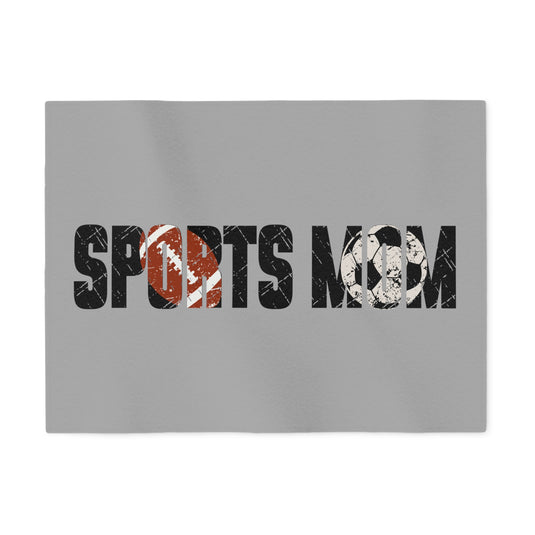 Sports Mom w/Football & Soccer Ball Sweatshirt Blanket