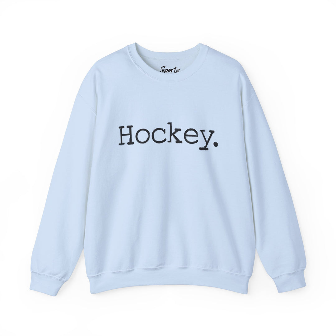Typewriter Design Hockey Adult Unisex Crewneck Sweatshirt