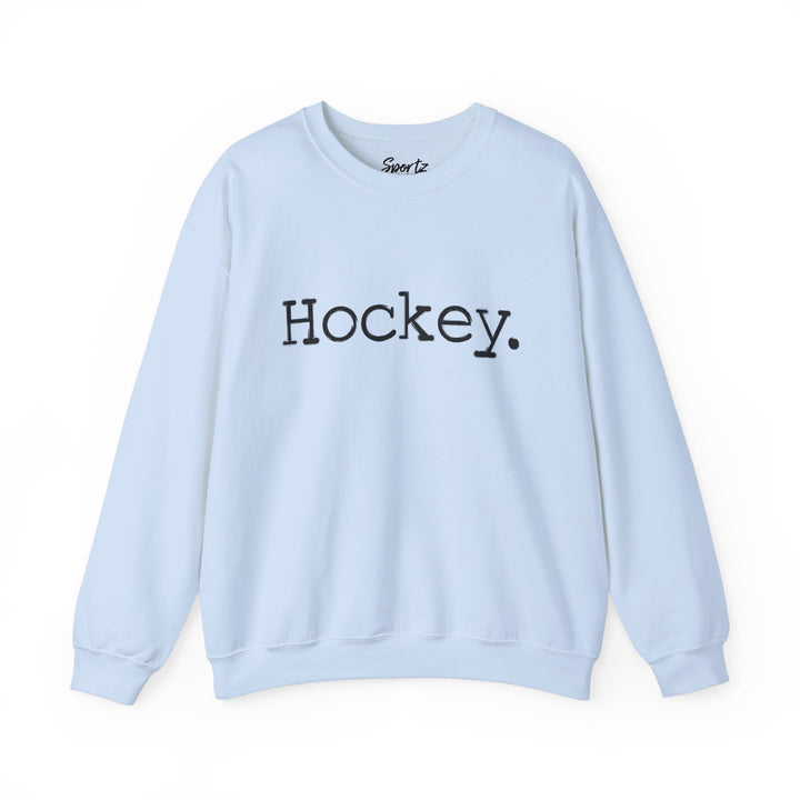 Typewriter Design Hockey Adult Unisex Crewneck Sweatshirt