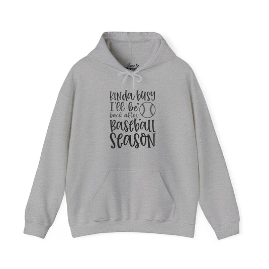 Kinda Busy Baseball Adult Unisex Basic Hooded Sweatshirt