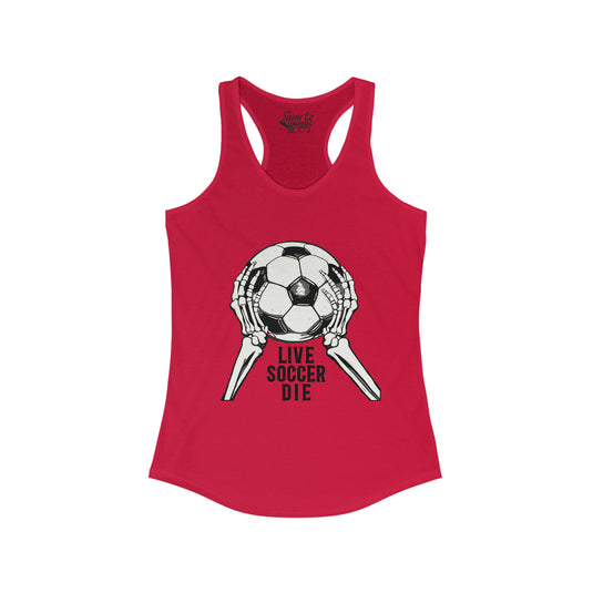 Live Soccer Die Adult Women's Racerback Tank