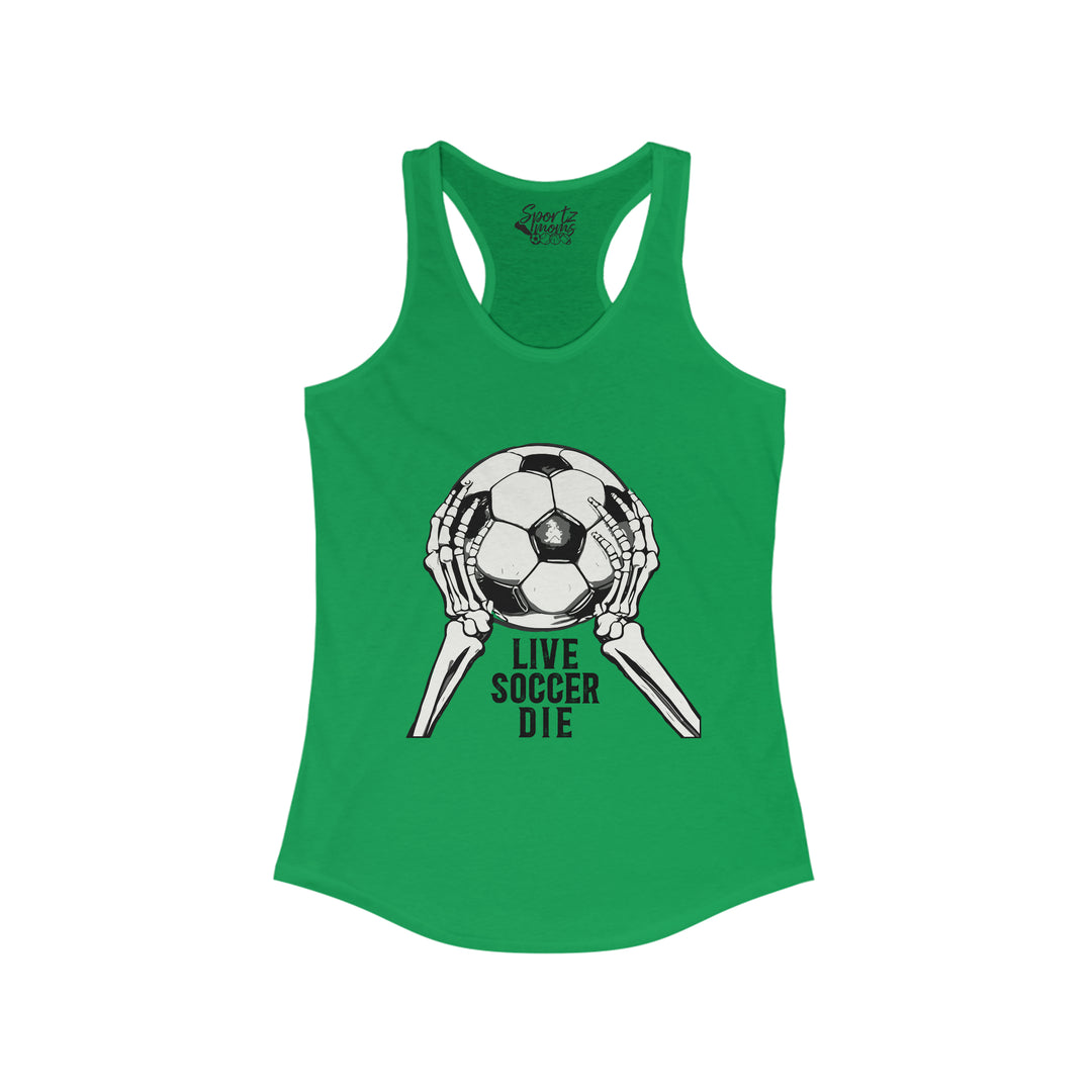Live Soccer Die Adult Women's Racerback Tank