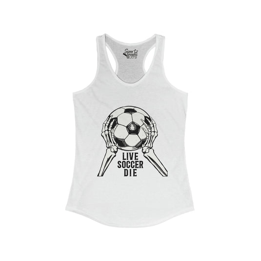 Live Soccer Die Adult Women's Racerback Tank