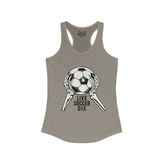 Live Soccer Die Adult Women's Racerback Tank