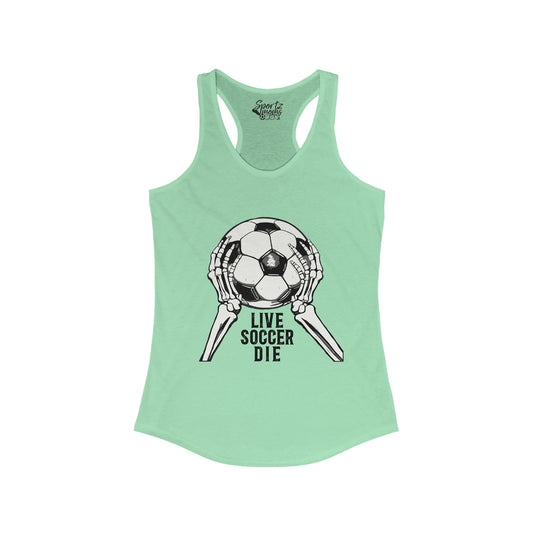 Live Soccer Die Adult Women's Racerback Tank