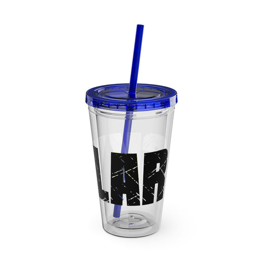 Tennis 16 oz Sunsplash Tumbler with Straw w/Custom Name