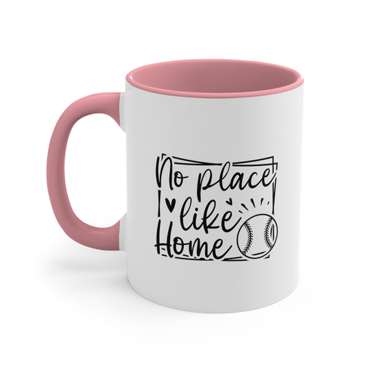 No Place Like Home Baseball 11oz Accent Mug