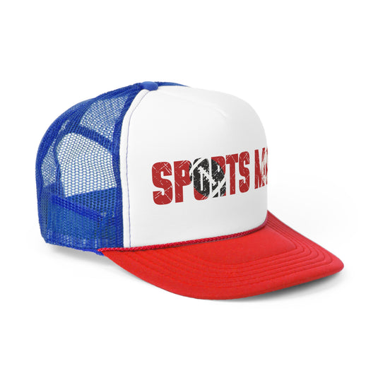 Sports Mom Trucker Hat w/Football & Soccer Ball