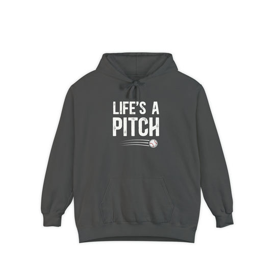 Life's a Pitch Baseball Adult Unisex Premium Hooded Sweatshirt