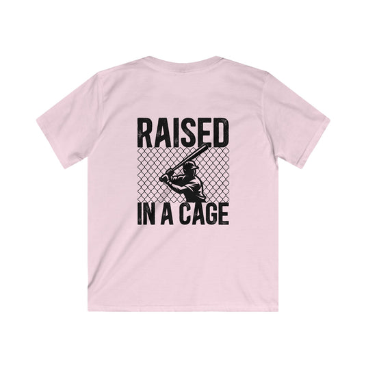 Raised in a Cage Baseball Unisex Youth Basic T-Shirt