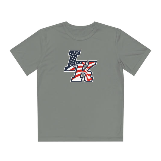 Iron Knights Youth Short Sleeve Competitor Moisture Wicking Tee w/Flag Logo and Name & Number on back