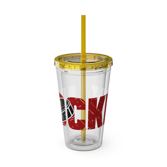 Hockey 16 oz Sunsplash Tumbler with Straw