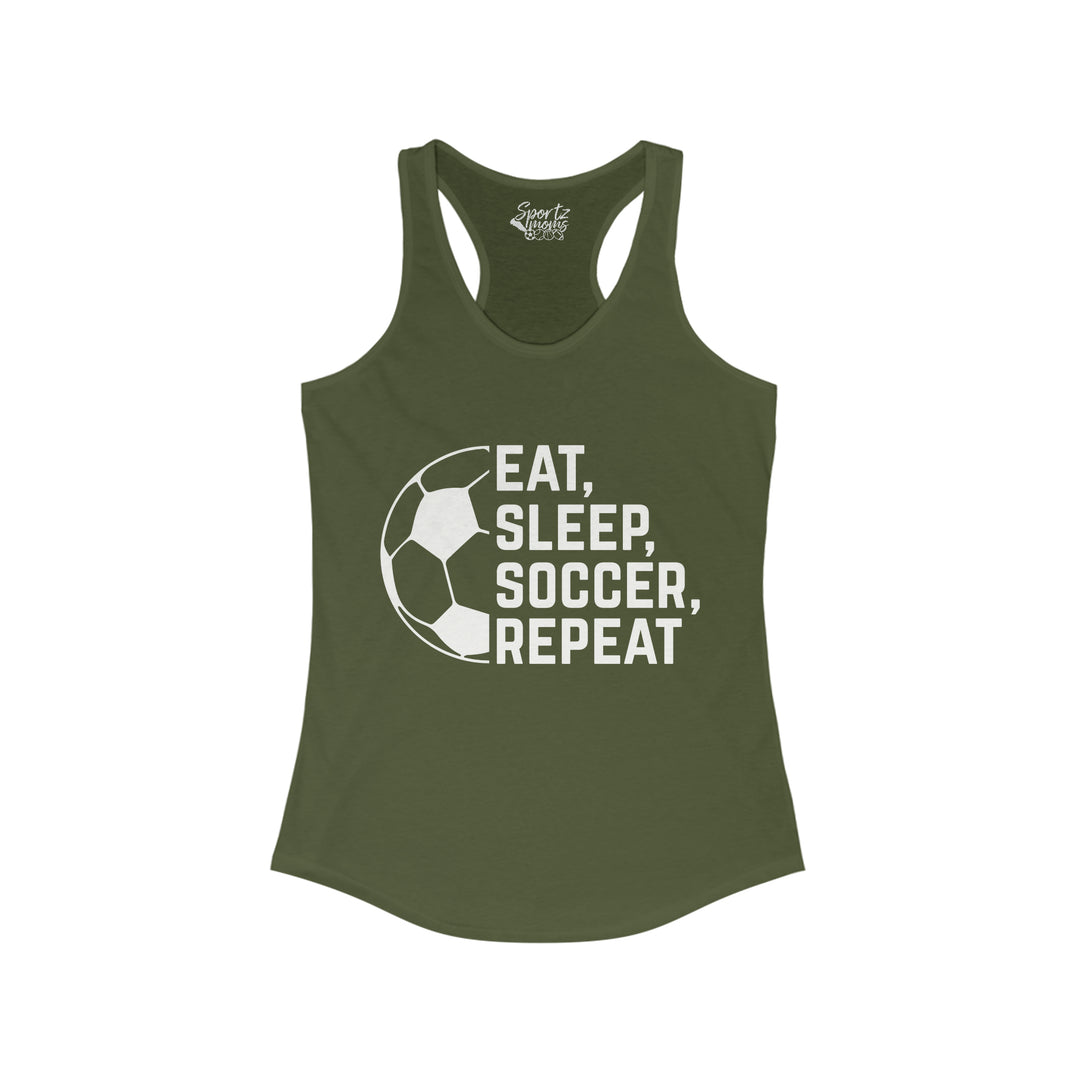 Eat Sleep Soccer Repeat Adult Women's Racerback Tank