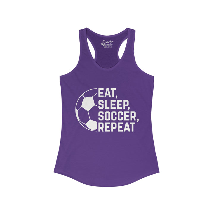 Eat Sleep Soccer Repeat Adult Women's Racerback Tank