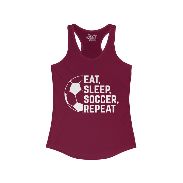 Eat Sleep Soccer Repeat Adult Women's Racerback Tank