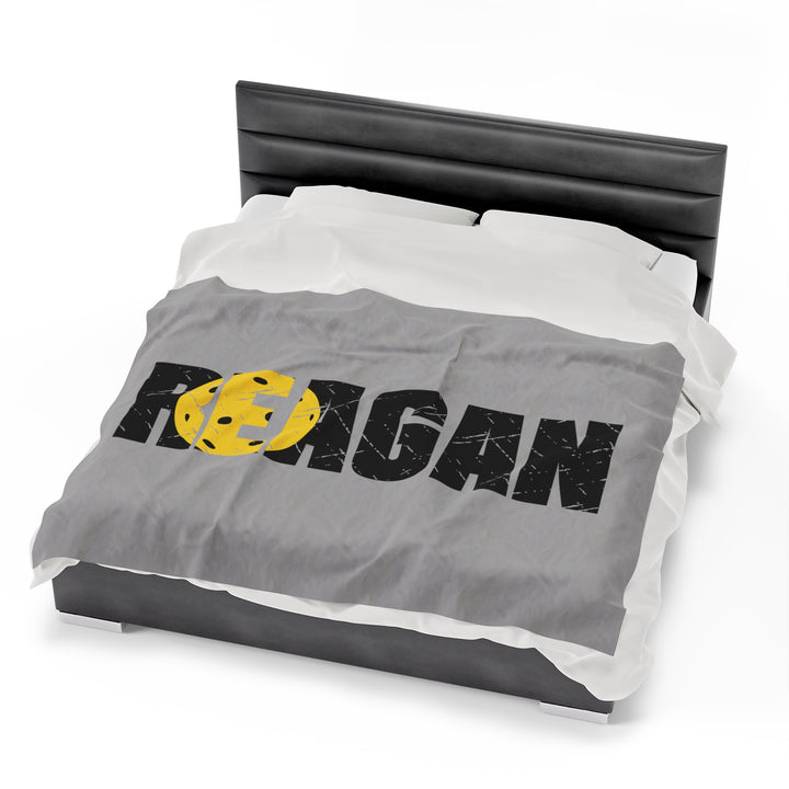 Pickleball Plush Blanket w/Custom Name