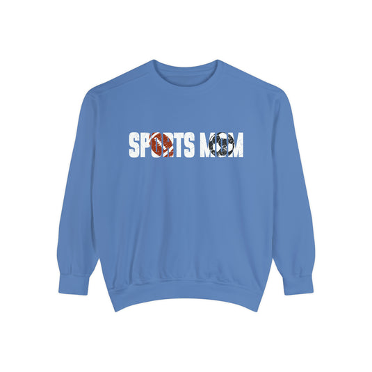 Sports Mom w/Football & Soccer Ball Adult Unisex Premium Crewneck Sweatshirt