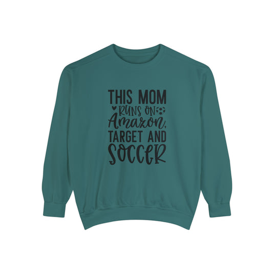 This Mom Runs on Amazon Soccer Adult Unisex Premium Crewneck Sweatshirt