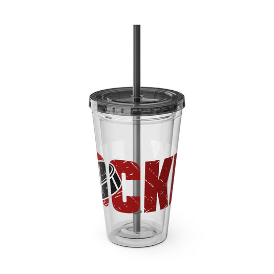 Hockey 16 oz Sunsplash Tumbler with Straw