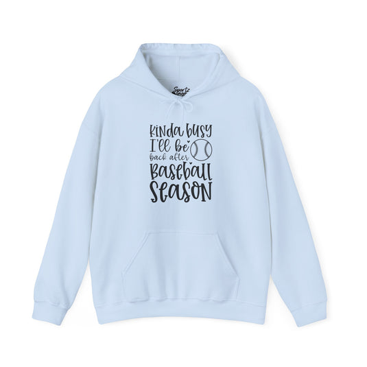 Kinda Busy Baseball Adult Unisex Basic Hooded Sweatshirt