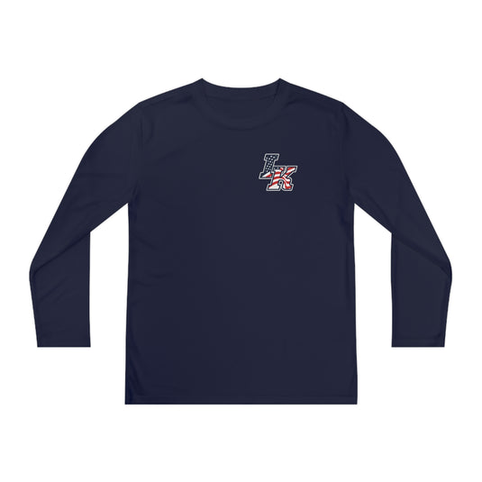 Iron Knights Youth Long Sleeve Competitor Moisture Wicking Tee W/Flag Design, Name & Number