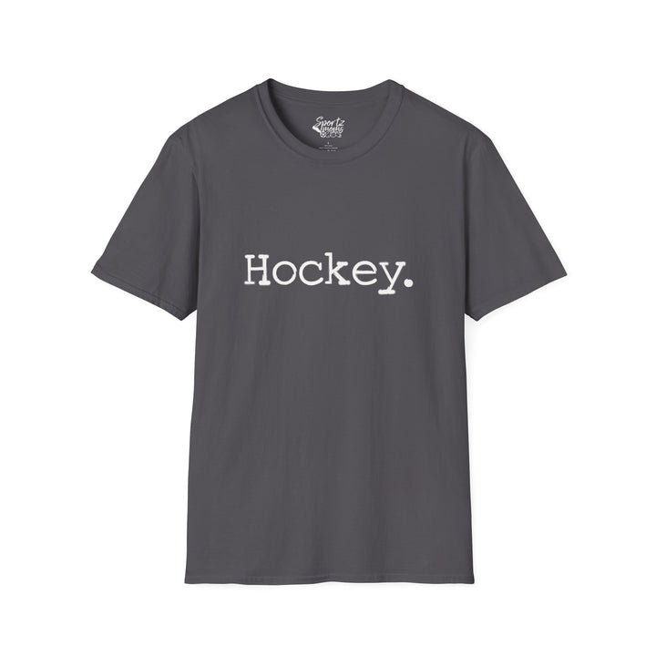 Typewriter Design Hockey Adult Unisex T-Shirt