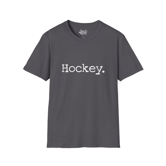 Typewriter Design Hockey Adult Unisex Basic T-Shirt