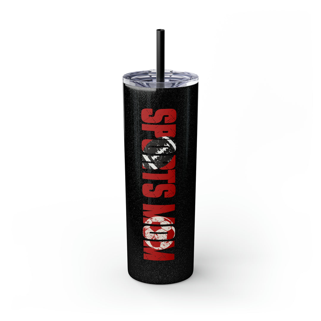 Sports Mom w/Football & Soccer Ball 20oz Skinny Tumbler
