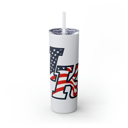 Iron Knights Baseball 20oz Skinny Tumbler with Straw in Matte or Glossy w/Flag Logo